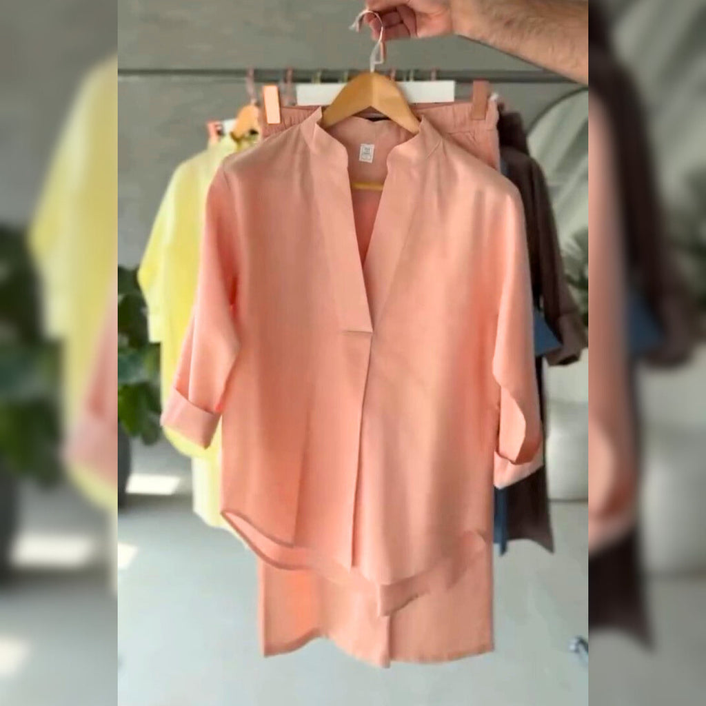 V-NECK STYLE KURTI COTTON 2 PCS