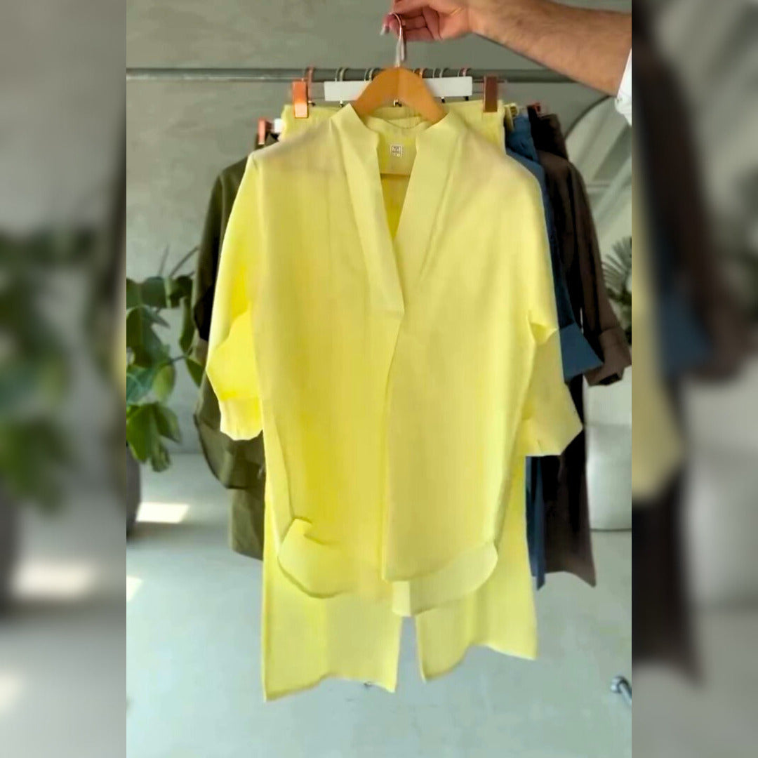 V-NECK STYLE KURTI COTTON 2 PCS