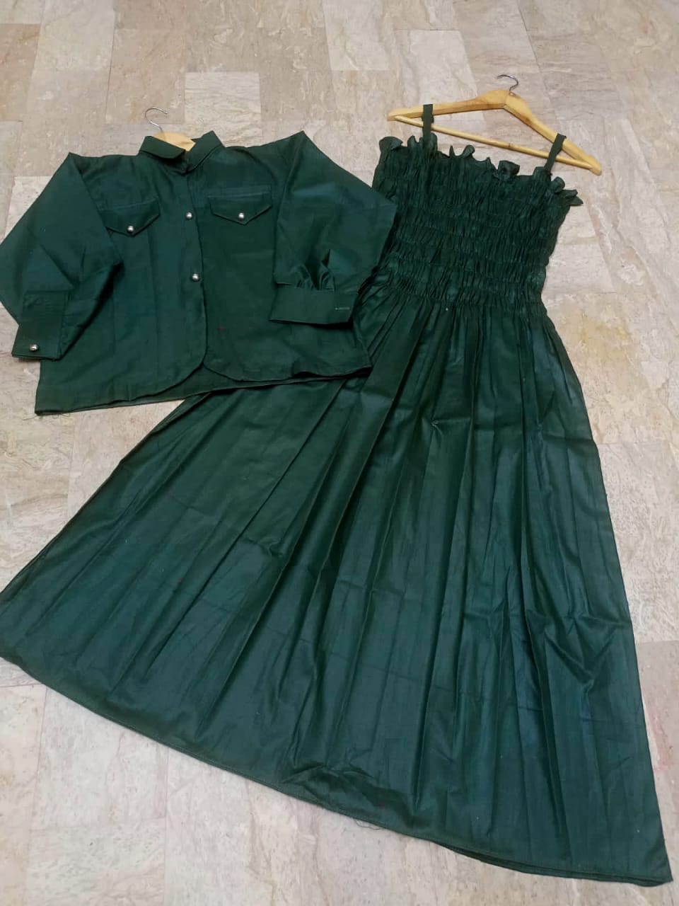 COAT WITH GAZZER ROMPER 2PCS