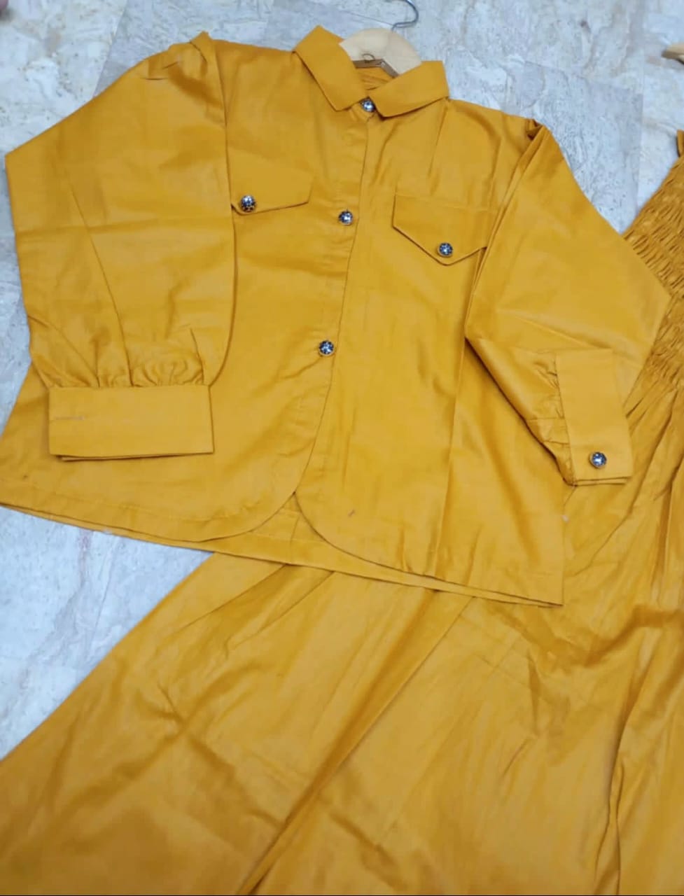 COAT WITH GAZZER ROMPER 2PCS