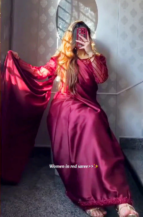 SEQUENCE EMBROIDERY SILK SAREE