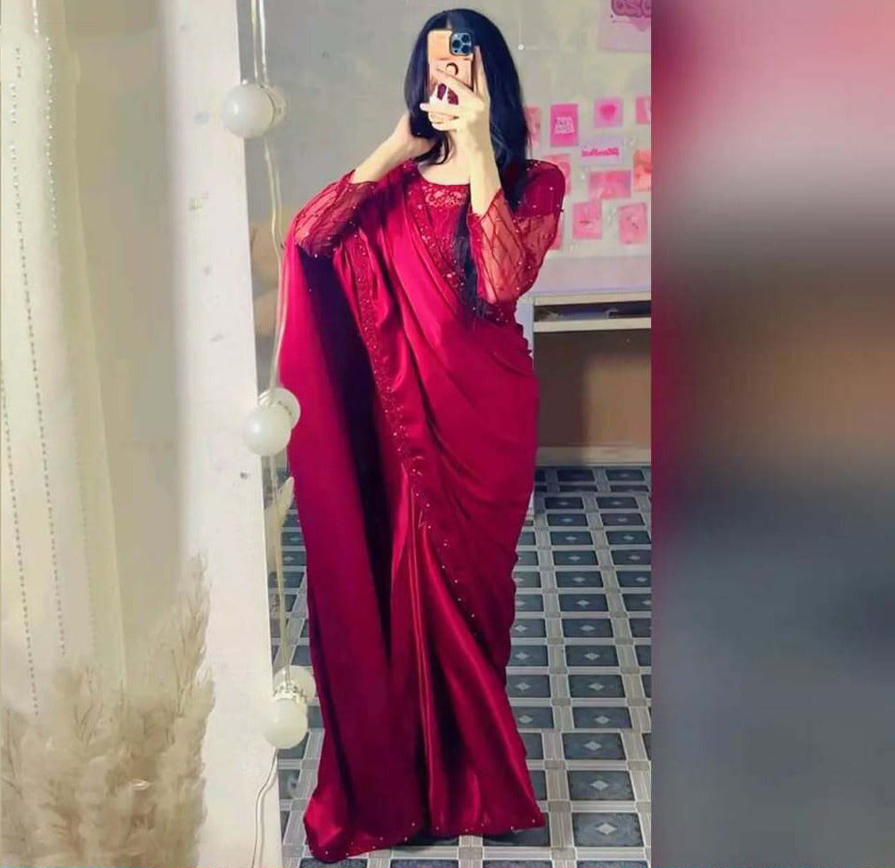 SEQUENCE EMBROIDERY SILK SAREE