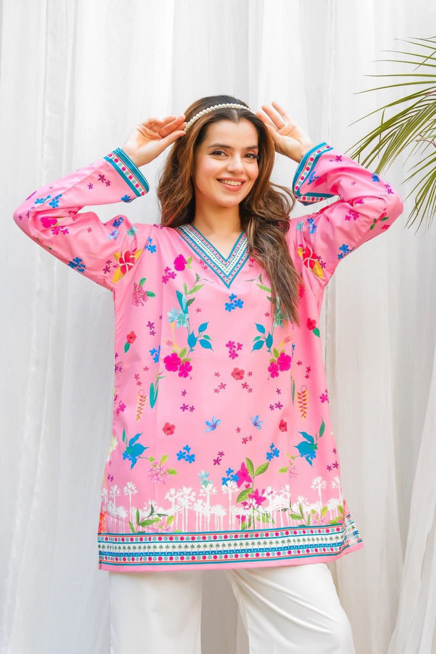 MUSK PRINT LAWN SUIT STITCHED